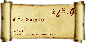 Őz Gergely névjegykártya